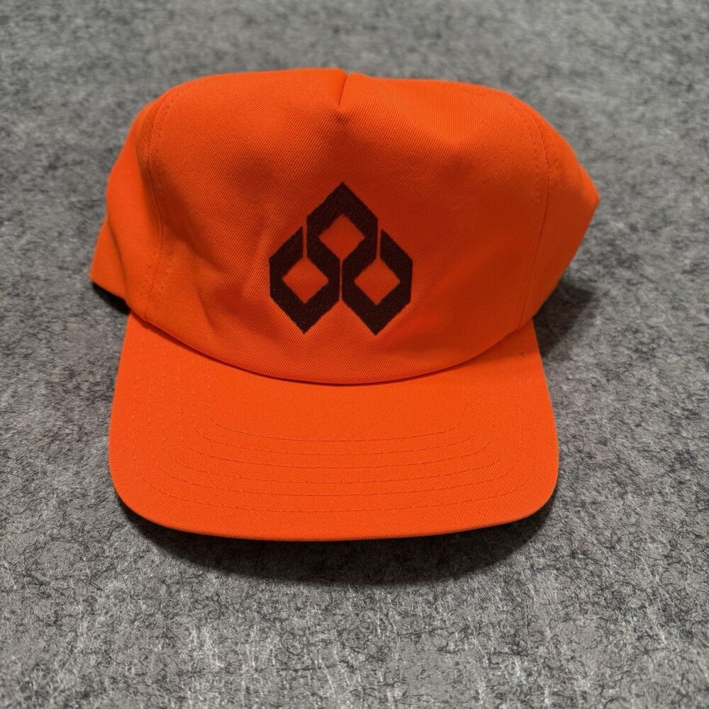 Vtg 90s Diamond Shamrock Trucker Hat Blaze Orange Hunting Gas Oil Promo USA Made